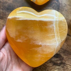 High Quality Orange Calcite Crystal Heart